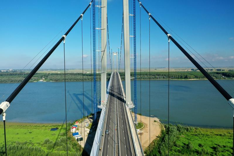 THE BRIDGE OVER THE DANUBE RIVER, BRĂILA, ROMANIA
